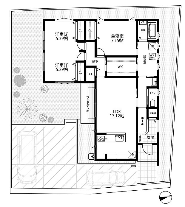 各お部屋には収納もあり、共有の収納室もあるのでお部屋を広く使えます。水廻りの導線も纏まっているので使いやすい間取りとなっています。