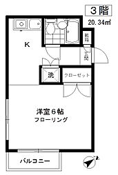 サングレイスK 1Kの間取図画像