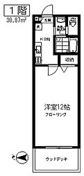 エクセル祐天寺 1Kの間取図画像