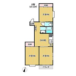 プラムハイツ 3DKの間取図画像