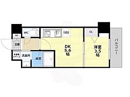セルン新町 3階1DKの間取り