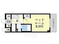 エスリードレジデンス本町パークフロント 11階1Kの間取り
