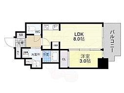 大阪市港区弁天4丁目マンション 1LDKの間取図画像