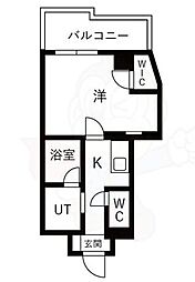 アルグラッド野田阪神 1Kの間取図画像