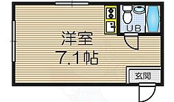 大宝北天満ロイヤルハイツ ワンルームの間取図画像