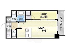 プレサンス京町堀 1LDKの間取図画像