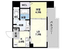 アーバネックス本町 1LDKの間取図画像