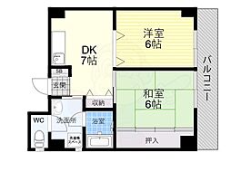 クレイバーハイツ本庄 2DKの間取図画像
