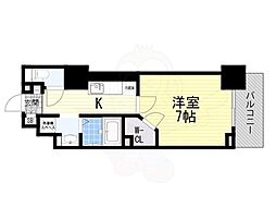 ハビテ靭センターコート 1Kの間取図画像