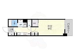 パークアクシス本町 1Kの間取図画像