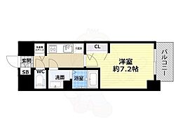 エスリード阿波座ノースプレイス 1Kの間取図画像
