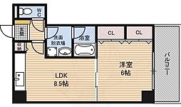 阪神ハイグレードマンション3番館 1LDKの間取図画像