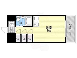 内外うつぼビル 1Kの間取図画像