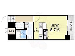 アルグラッド吉野 ワンルームの間取図画像