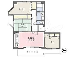 リバーサイドカーム土佐堀 3LDKの間取図画像