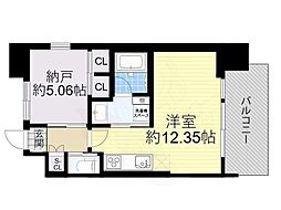 プレジオ阿波座 ワンルームの間取図画像