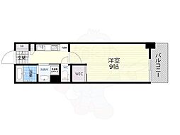 パークアクシス本町 1Kの間取図画像