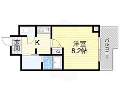 アルグラッド野田阪神 1Kの間取図画像