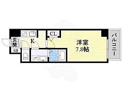 アーデンタワー西本町 1Kの間取図画像