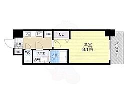 S-RESIDENCE阿波座WEST 1Kの間取図画像