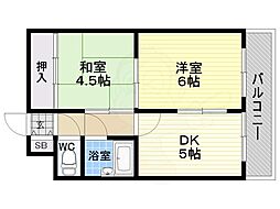 ブリリアンマンション 2DKの間取図画像