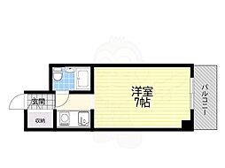 ユーロハイツ天神橋 ワンルームの間取図画像
