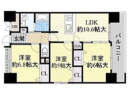 ベリー海老江 3LDKの間取図画像