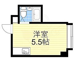 ジオナ本田 ワンルームの間取図画像