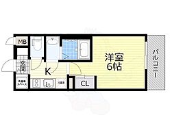 アドバンス西梅田JAYS 1Kの間取図画像