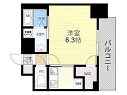 エスリード阿波座レジデンス 1Kの間取図画像