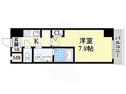 アーデンタワー西本町 1Kの間取図画像