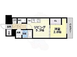 セレニテ本町ルフレ 1DKの間取図画像