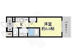 エスリード大阪梅田WEST 1Kの間取図画像