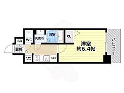 エスリード大阪STATION 1Kの間取図画像