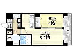 ランドセントラル梅田 1LDKの間取図画像