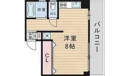 ヴィラデスト ワンルームの間取図画像