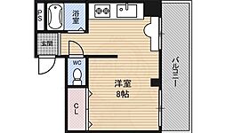 ヴィラデスト ワンルームの間取図画像