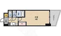 カスタリアタワー肥後橋 1Kの間取図画像