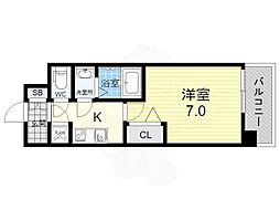 レジュールアッシュウェストレジデンス 1Kの間取図画像