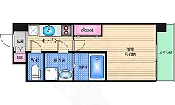 ラナップスクエア堺筋本町 1Kの間取図画像