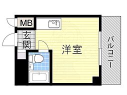 エグゼコート天六 ワンルームの間取図画像