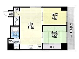 アクシスライフ天満橋 2LDKの間取図画像