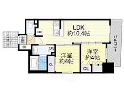 セレニテフラン野田阪神駅前 2LDKの間取図画像
