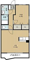 アキュレイト  Ｓ. 1階1LDKの間取り