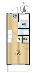 よっちゃんハイム ワンルームの間取図画像