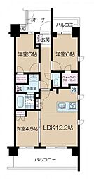 パレステージ鴨宮2 3LDKの間取図画像