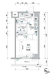 クレヴィスタ西馬込 2階1Kの間取り