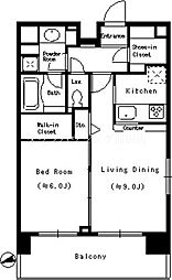 ＭＦＰＲコート蒲田 10階1LDKの間取り