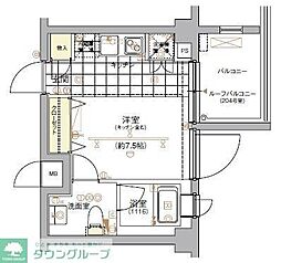 FORTIS池上 5階ワンルームの間取り