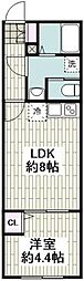 パークルームス西蒲田 1階1LDKの間取り